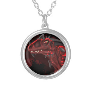 Fire Dragon (Dark Version) Silver Plated Necklace