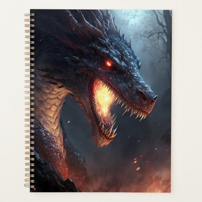 Fire Dragon Fantasy Art Art Planner (Front)