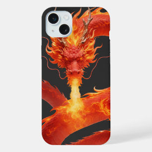 Fire Dragon Fantasy Art Design, Mythical Creature iPhone 15 Plus Case