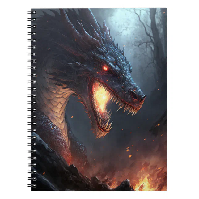 Fire Dragon Fantasy Art Notebook | Zazzle