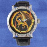 Fire Dragon Flame Circle Watch<br><div class="desc">This design was created through digital art. It may be personalized by clicking the customize button and changing the color, adding a name, initials or your favorite words. Contact me at colorflowcreations@gmail.com if you with to have this design on another product. Purchase my original abstract acrylic painting for sale at...</div>