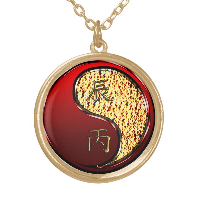 Fire Dragon Gold Plated Necklace (Front)