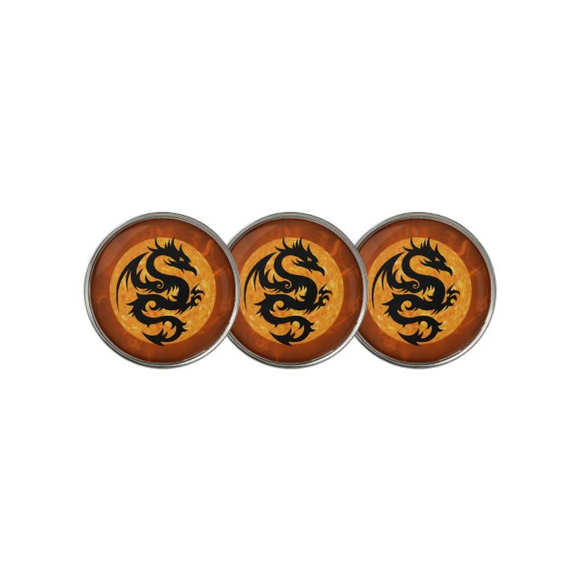 fire dragon golf ball marker (3 Up)