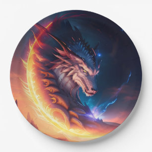 Fire Dragon Landscape Paper Plates
