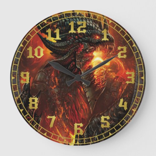 Fire Dragon Large Clock