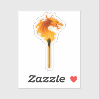Fire Dragon Matchstick Sticker