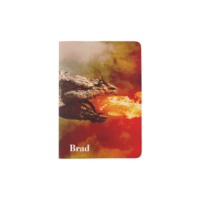 Fire Dragon Personalized Passport Holder (Front)