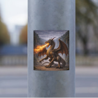 Fire Dragon Sticker – Fierce Mythical Dragon
