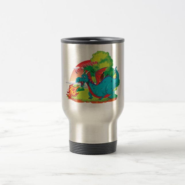Fire Dragon Tumbler Travel Mug (Center)