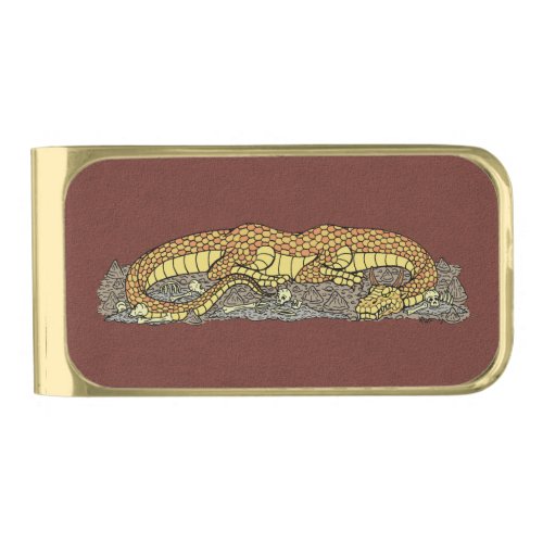 Fire Drake at Rest Gold Finish Money Clip