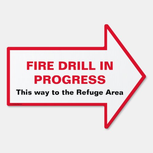 Fire Drill Directional Signs _ Red  White