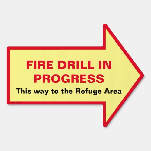 Fire Drill Directional Signs _ Red  Yellow