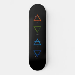 Fire, earth, air, and water are the four elements skateboard