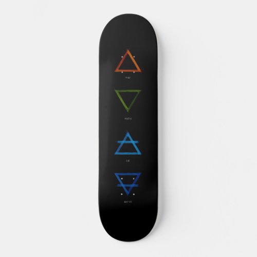 Fire earth air and water are the four elements  skateboard