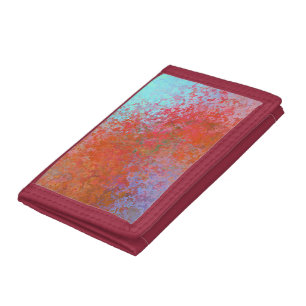 Fire Element Alcohol Ink Abstract Orange Tri-fold Wallet