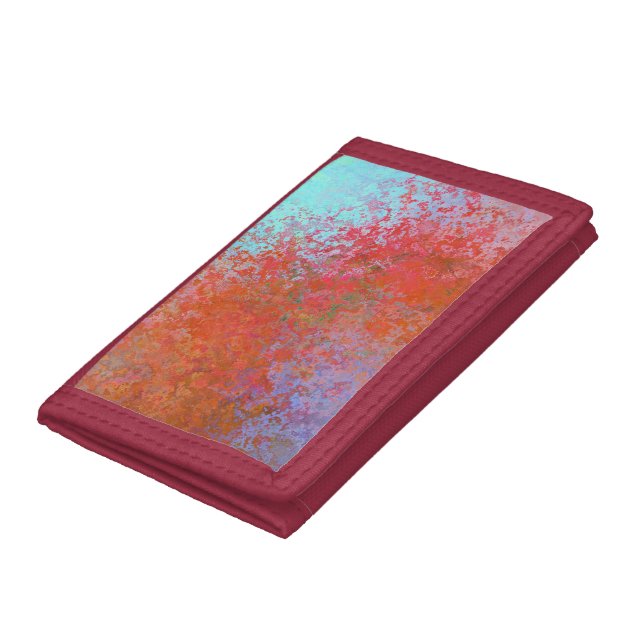Fire Element Alcohol Ink Abstract Orange Trifold Wallet (Bottom)