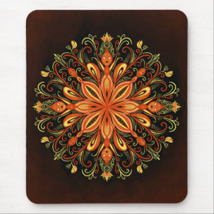 Fire Element Flame Mandala Mouse Pad