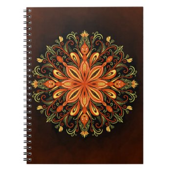 Fire Element Flame Mandala Notebook by borianag at Zazzle