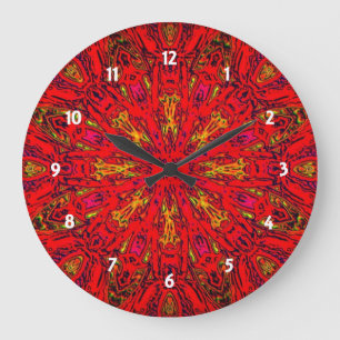 FIRE Element Kaleido Pattern Large Clock