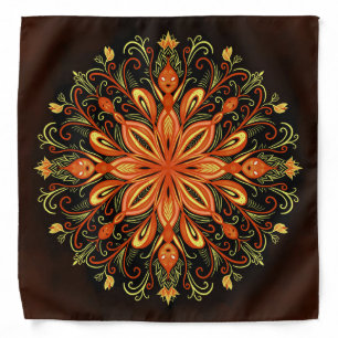 Fire Element Mandala - Kaleidoscopic Flame Creatur Bandana