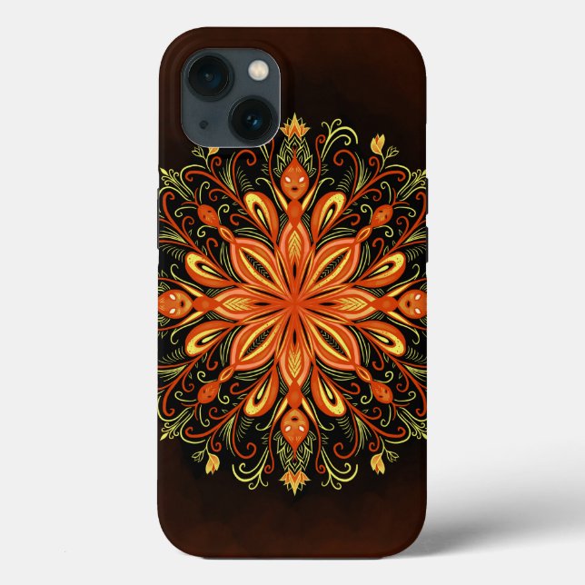 Fire Element Mandala - Kaleidoscopic Flame Creatur Case-Mate iPhone Case (Back)