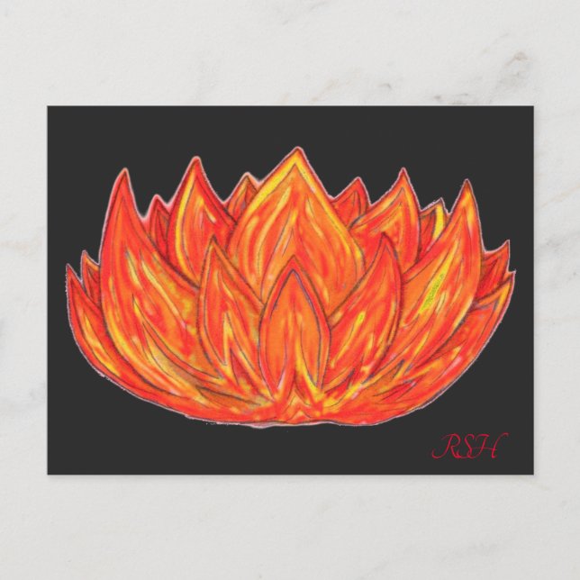 Fire Elemental Lotus Postcard (Front)