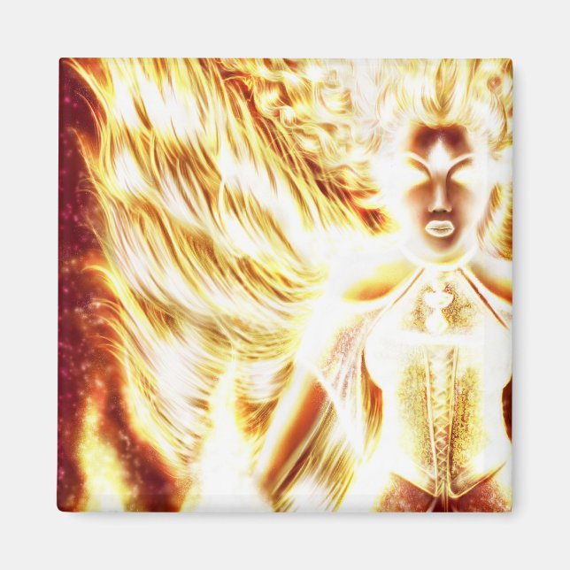 Fire Elemental Square Magnet by Nellis Eketorp (Front)