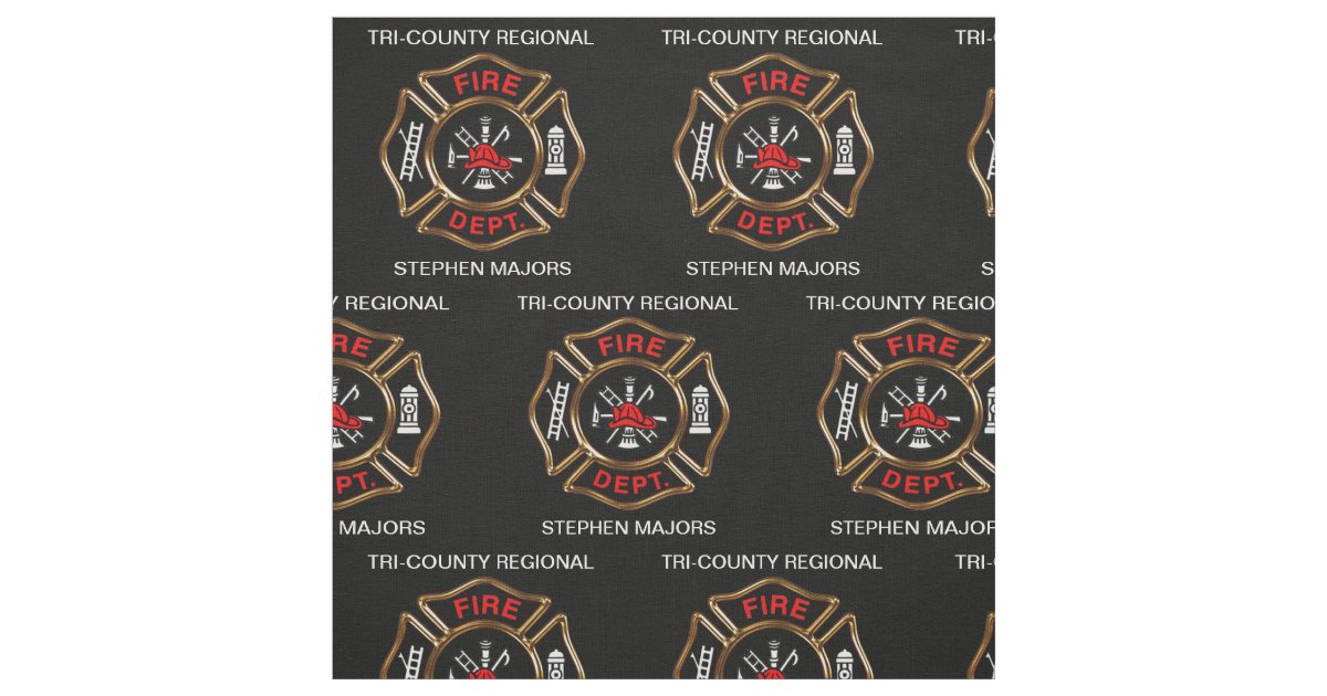 Fire Emblem Name and Fire Department Name Fabric Zazzle