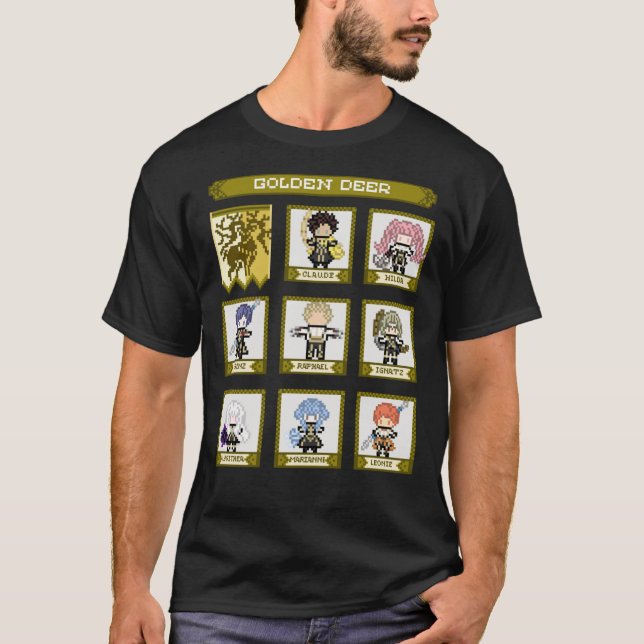 Fire Emblem Three Houses Golden Deer House Pixel P T-Shirt (Front)