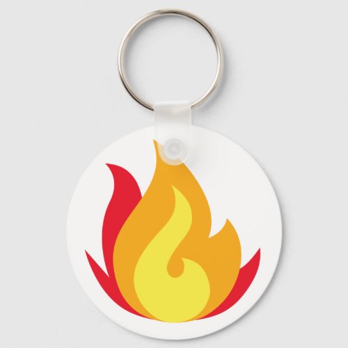 Fire Emoji Button Keychain