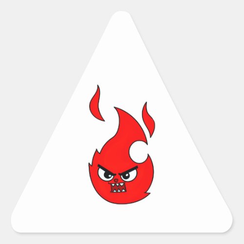 Fire emoji funny gifts triangle sticker