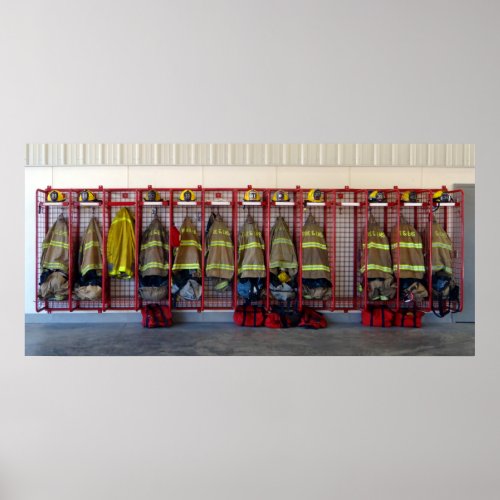 FIRE EMS TURNOUT RACK POSTER