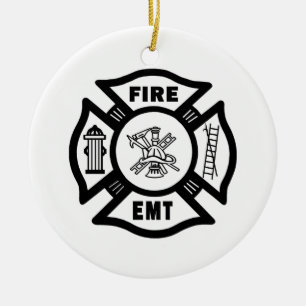 FIRE EMT CERAMIC ORNAMENT