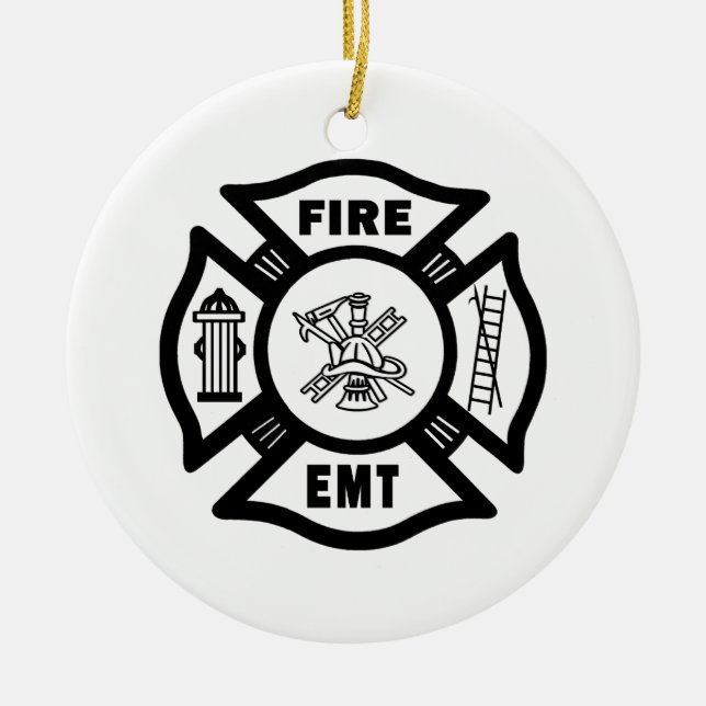 FIRE EMT CERAMIC ORNAMENT (Front)