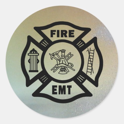 FIRE EMT CLASSIC ROUND STICKER