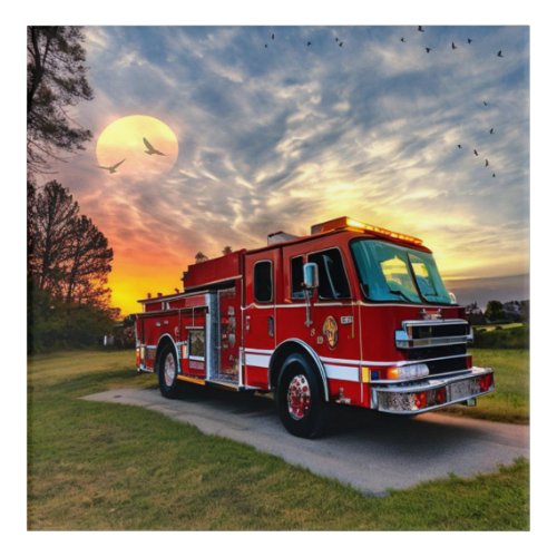 Fire Engine Acrylic Wall Art