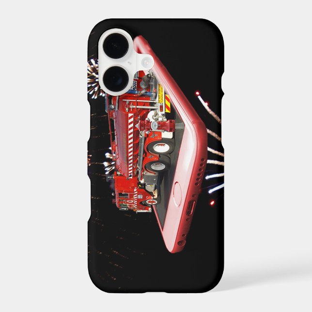 Fire Engine And Fire Works, Iphone Case (Back)