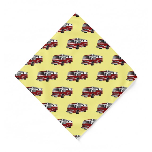 Fire engine cartoon illustration bandana (Front)