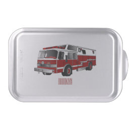 Fire engine cartoon illustration cake pan