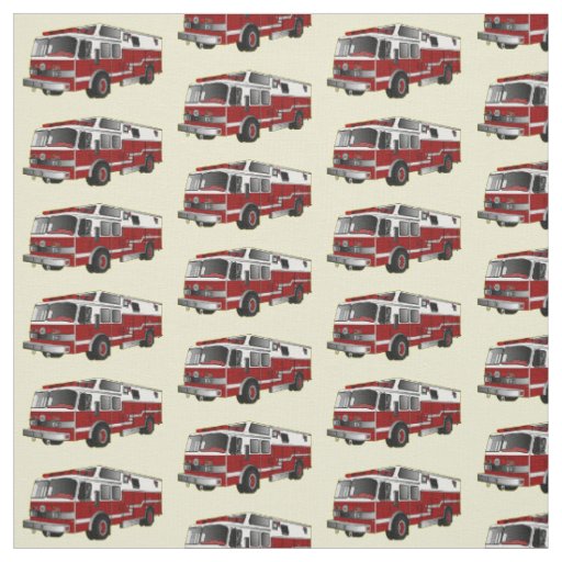 Fire engine cartoon illustration fabric