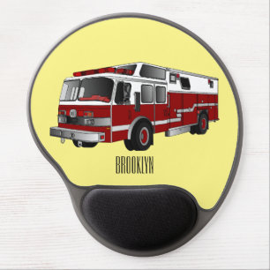 Fire engine cartoon illustration gel mouse pad