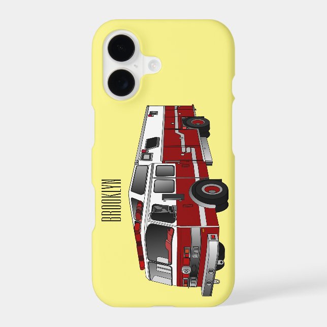 Fire engine cartoon illustration iphone case (Back)