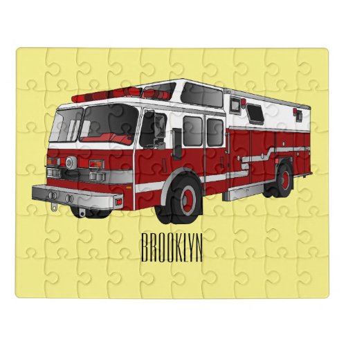 Fire engine cartoon illustration jigsaw puzzle