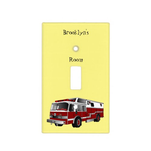 Fire engine cartoon illustration light switch cover