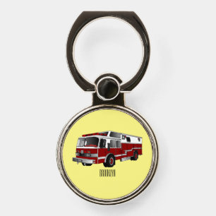 Fire engine cartoon illustration phone ring stand
