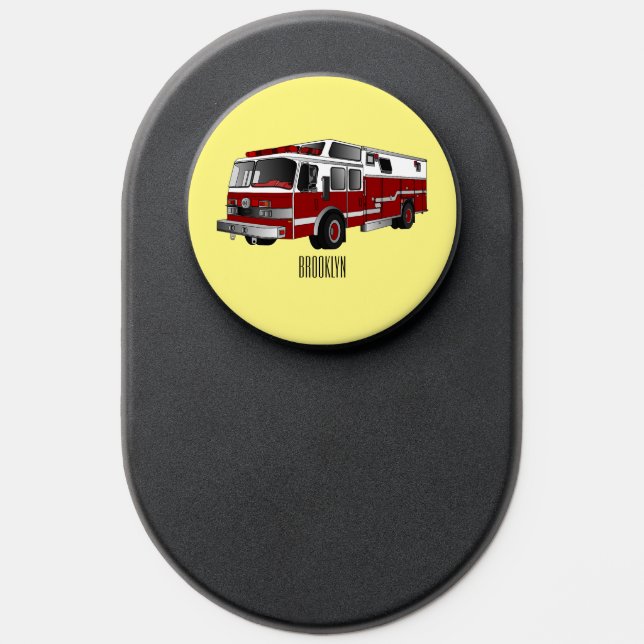 Fire engine cartoon illustration PopSocket (Popsocket)