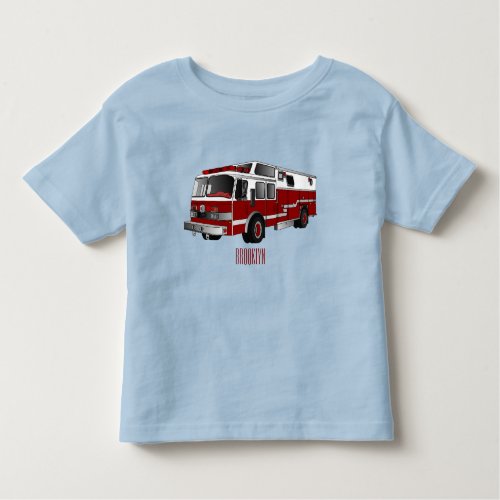 Fire engine cartoon illustration toddler t_shirt