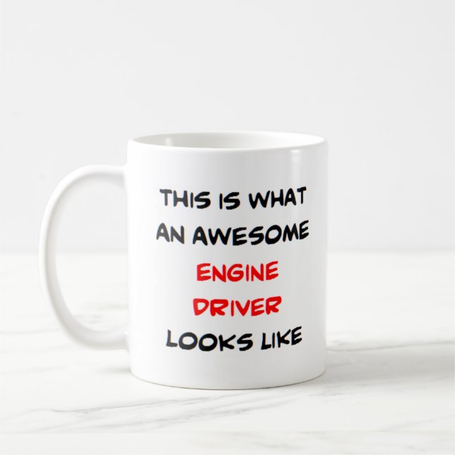fire engine driver, awesome coffee mug (Left)