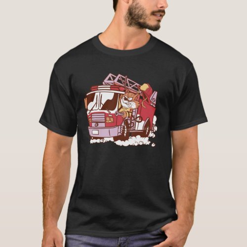 Fire Engine Fire Engine Cat for Men Women Children T_Shirt