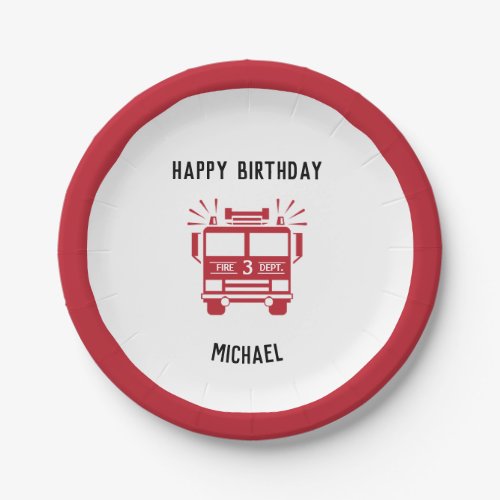 Fire Engine  Fire Truck Birthday Party Plates